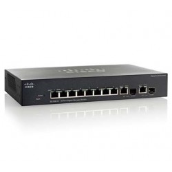 Cisco SG350-10MP Géré L3 Gigabit Ethernet (10/100/1000) Connexion Ethernet, supportant l'alimentation via ce port (PoE) Noir