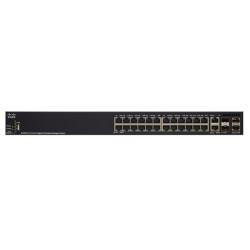 Cisco SG350X-24P Géré L3 Gigabit Ethernet (10/100/1000) Connexion Ethernet, supportant l'alimentation via ce port (PoE) 1U Noir