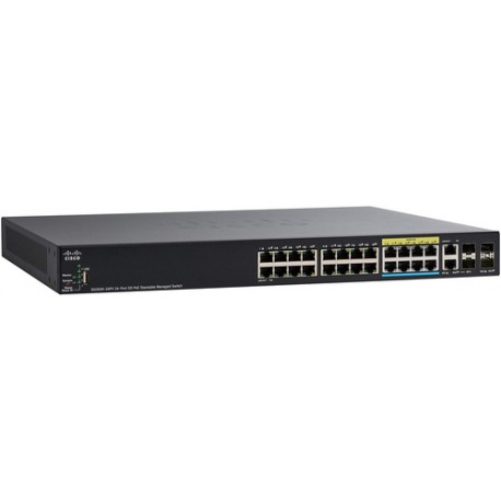Cisco SG350X-24PV Géré L3 Gigabit Ethernet (10/100/1000) Connexion Ethernet, supportant l'alimentation via ce port (PoE) 1U Noir