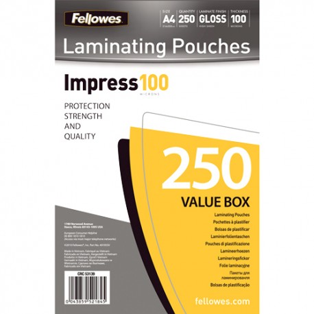 Fellowes Pochettes brillantes A4 100 microns