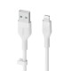 Belkin Cbl Scicone USB-A LTG 2M blc câble USB USB A USB C/Lightning Blanc