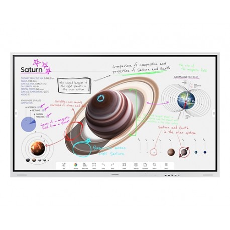 Samsung WM75B tableau blanc interactif et accessoire 190,5 cm (75") 3840 x 2160 pixels Écran tactile Gris USB / Bluetooth
