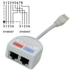 Lindy UTP Port Doubler câble de réseau Gris