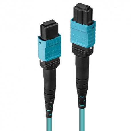 Lindy 46984 câble de fibre optique 100 m MPO/MTP OM3 Noir, Turquoise