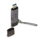 Lindy 43335 lecteur de carte mémoire USB 3.2 Gen 1 (3.1 Gen 1) Type-A/Type-C Noir, Gris