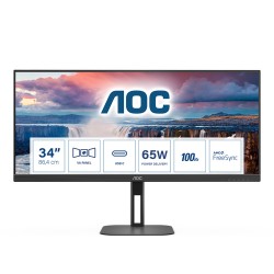 AOC V5 U34V5C/BK écran plat de PC 86,4 cm (34") 3440 x 1440 pixels UltraWide Quad HD LCD Noir