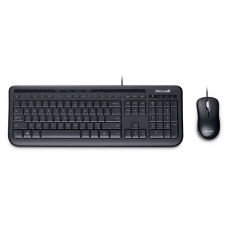 Microsoft Wired Desktop 600 clavier Souris incluse USB Noir