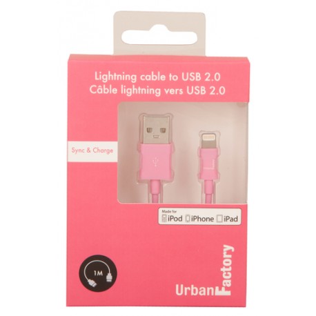 Urban Factory CID32UF câble Lightning 1 m Rose