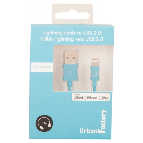 Urban Factory CID33UF câble Lightning 1 m Bleu