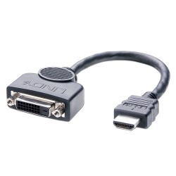 Lindy 41227 câble vidéo et adaptateur 0,2 m DVI-D HDMI Noir