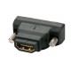 Lindy 41228 changeur de genre de câble HDMI-A FM DVI-D M Noir