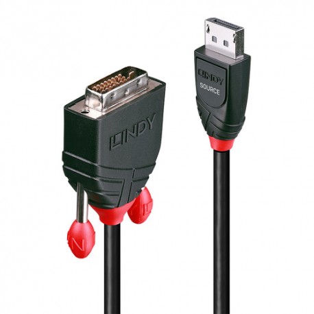 Lindy 41490 câble vidéo et adaptateur 1 m DVI-D DisplayPort Noir