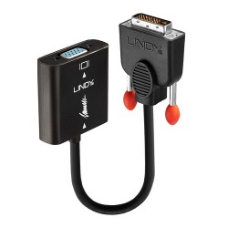 Lindy 38189 câble vidéo et adaptateur 0,1 m DVI-D VGA (D-Sub) Noir