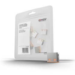 Lindy 40463 bloqueur de port USB Type-A Orange Acrylonitrile-Butadiène-Styrène (ABS) 10 pièce(s)