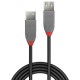 Lindy 36703 câble USB 2 m USB 2.0 USB A Noir, Gris