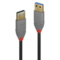 Lindy 36754 câble USB 5 m USB 3.2 Gen 1 (3.1 Gen 1) USB A Noir, Gris