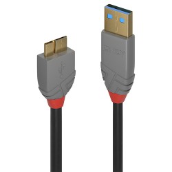 Lindy 36768 câble USB 3 m USB 3.2 Gen 1 (3.1 Gen 1) USB A Micro-USB B Noir