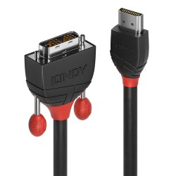 Lindy 36275 câble vidéo et adaptateur 10 m HDMI Type A (Standard) DVI-D Noir, Rouge