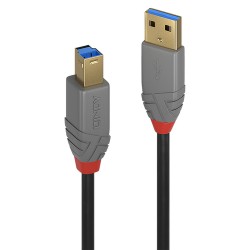 Lindy 36742 câble USB 2 m USB 3.2 Gen 1 (3.1 Gen 1) USB A USB B Noir, Gris