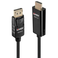 Lindy 40915 câble vidéo et adaptateur 1 m HDMI Type A (Standard) DisplayPort Noir