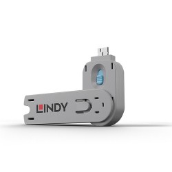 Lindy 40622 bloqueur de port Clé de bloqueur de port USB Type-A Bleu Acrylonitrile-Butadiène-Styrène (ABS) 1 pièce(s)