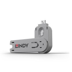 Lindy 40624 bloqueur de port Clé de bloqueur de port USB Type-A Blanc Acrylonitrile-Butadiène-Styrène (ABS) 1 pièce(s)