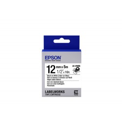 Epson LK-4WBQ - Spécial tissu thermocollant - Noir sur Blanc - 12mmx5m