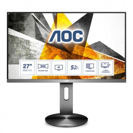 AOC 90 Series U2790PQU écran plat de PC 68,6 cm (27") 3840 x 2160 pixels 4K Ultra HD LED Noir