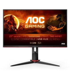 AOC G2 27G2U5/BK écran plat de PC 68,6 cm (27") 1920 x 1080 pixels Full HD LED Noir, Rouge