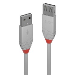 Lindy 36710 câble USB 0,2 m USB 2.0 USB A Gris