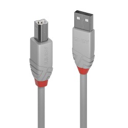 Lindy 36684 câble USB 3 m USB 2.0 USB A USB B Gris