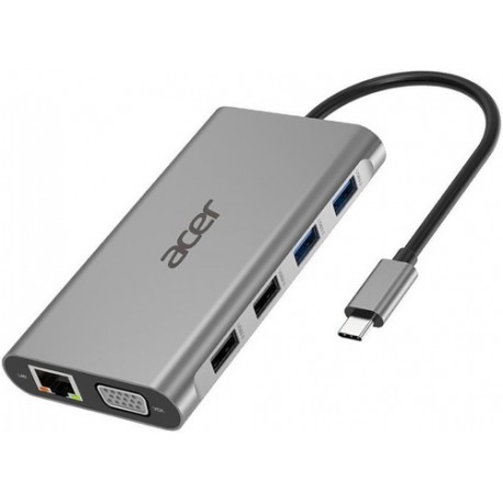 Acer 11in1 Type C dongle Avec fil USB 3.2 Gen 1 (3.1 Gen 1) Type-C Argent