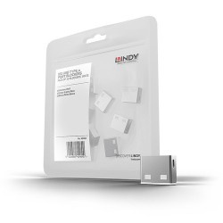 Lindy 40464 bloqueur de port USB Type-A Blanc Acrylonitrile-Butadiène-Styrène (ABS) 10 pièce(s)
