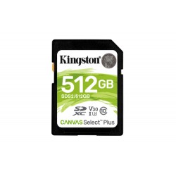Kingston Technology Carte SDXC Canvas Select Plus 100R C10 UHS-I U3 V30 de 512 Go