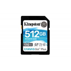Kingston Technology Carte SDXC Canvas Go Plus 170R C10 UHS-I U3 V30 de 512 Go