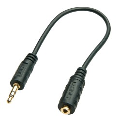 Lindy 35699 câble audio 20 m 3,5mm 2,5 mm Noir