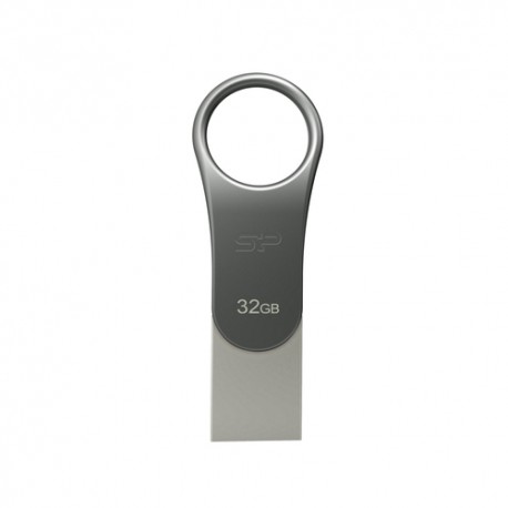 Silicon Power Mobile C80 lecteur USB flash 32 Go USB Type-A / USB Type-C 3.2 Gen 1 (3.1 Gen 1) Titane