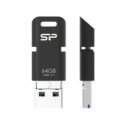 Silicon Power Mobile C50 lecteur USB flash 64 Go USB Type-A / USB Type-C / Micro-USB 3.2 Gen 1 (3.1 Gen 1) Noir