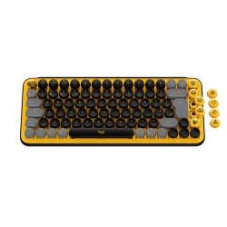 Logitech POP Keys Wireless Mechanical Keyboard With Emoji Keys clavier RF sans fil + Bluetooth AZERTY Français Noir, Gris, Jaune