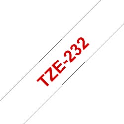 Brother TZE-232 ruban d'étiquette Rouge sur blanc