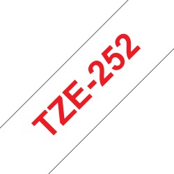 Brother TZE-252 ruban d'étiquette Rouge sur blanc