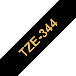 Brother TZE-344 ruban d'étiquette Or sur noir
