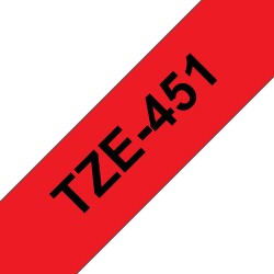 Brother TZE-451 ruban d'étiquette Noir sur rouge TZ