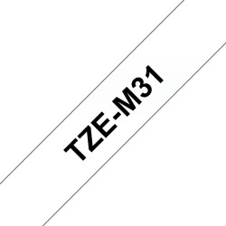 Brother TZE-M31 ruban d'étiquette Noir sur transparent