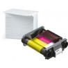 CBGP0001C Pack 100 cartes 0,76mm + 1 ruban couleur YMCKO 100f pour imprimante à Rubans Badgy200