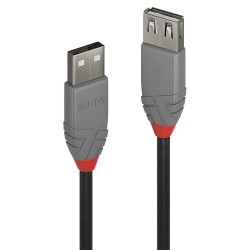 Lindy 36700 câble USB USB 2.0 0,2 m USB A Noir, Gris