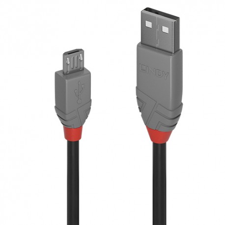 Lindy 36732 câble USB USB 2.0 1 m USB A Micro-USB B Noir, Gris