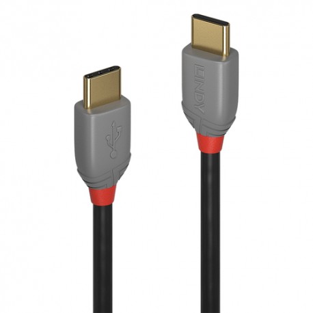 Lindy 36872 câble USB USB 2.0 2 m USB C Noir, Gris