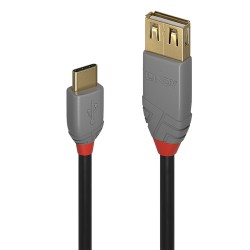 Lindy 36897 câble USB USB 2.0 0,15 m USB A USB C Noir, Gris