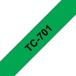 Brother TC-701 ruban d'étiquette Noir sur vert